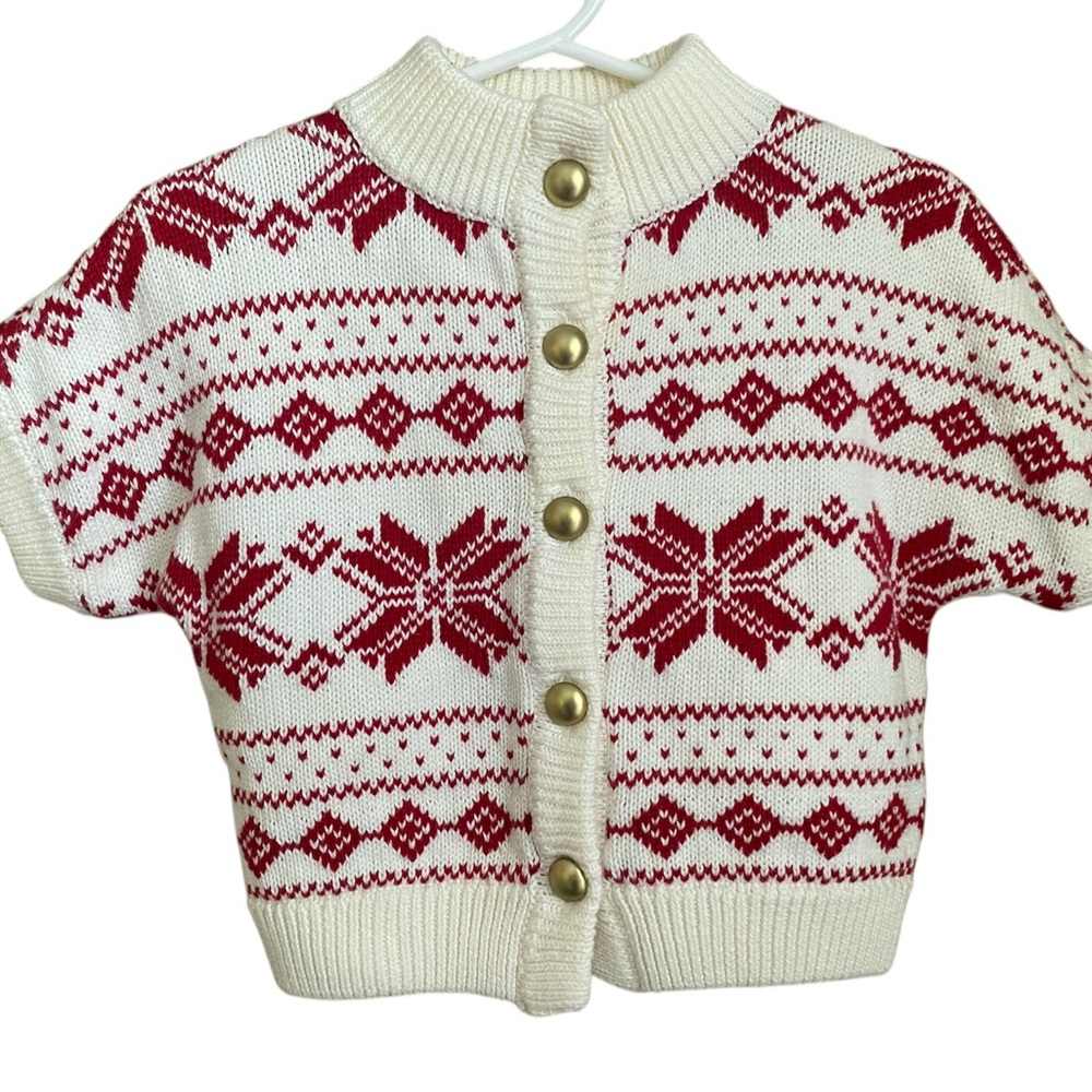 Janie and Jack Red and White Holiday Christmas Knit Sweater